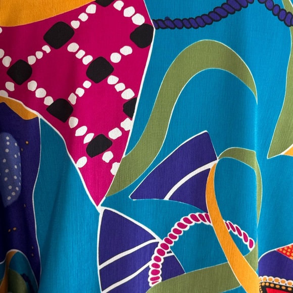 Bright Vintage Multicolor Geometric Bomber Jacket No Size Tag - Picture 6 of 8